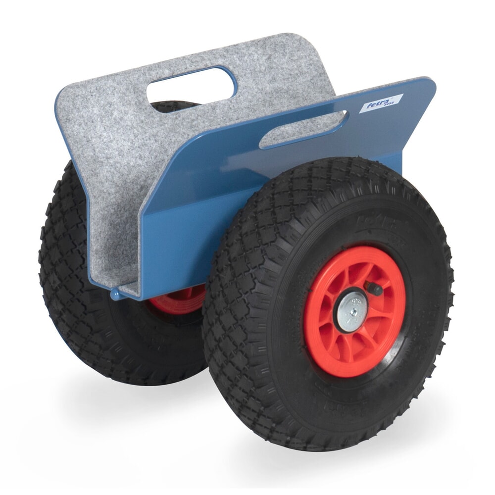 Produktabbildung: fetra® Plattenroller mit Klemmbacken, Tragkraft 250 kg, Klemmbreite 0-60 mm, Vollgummi-Bereifung