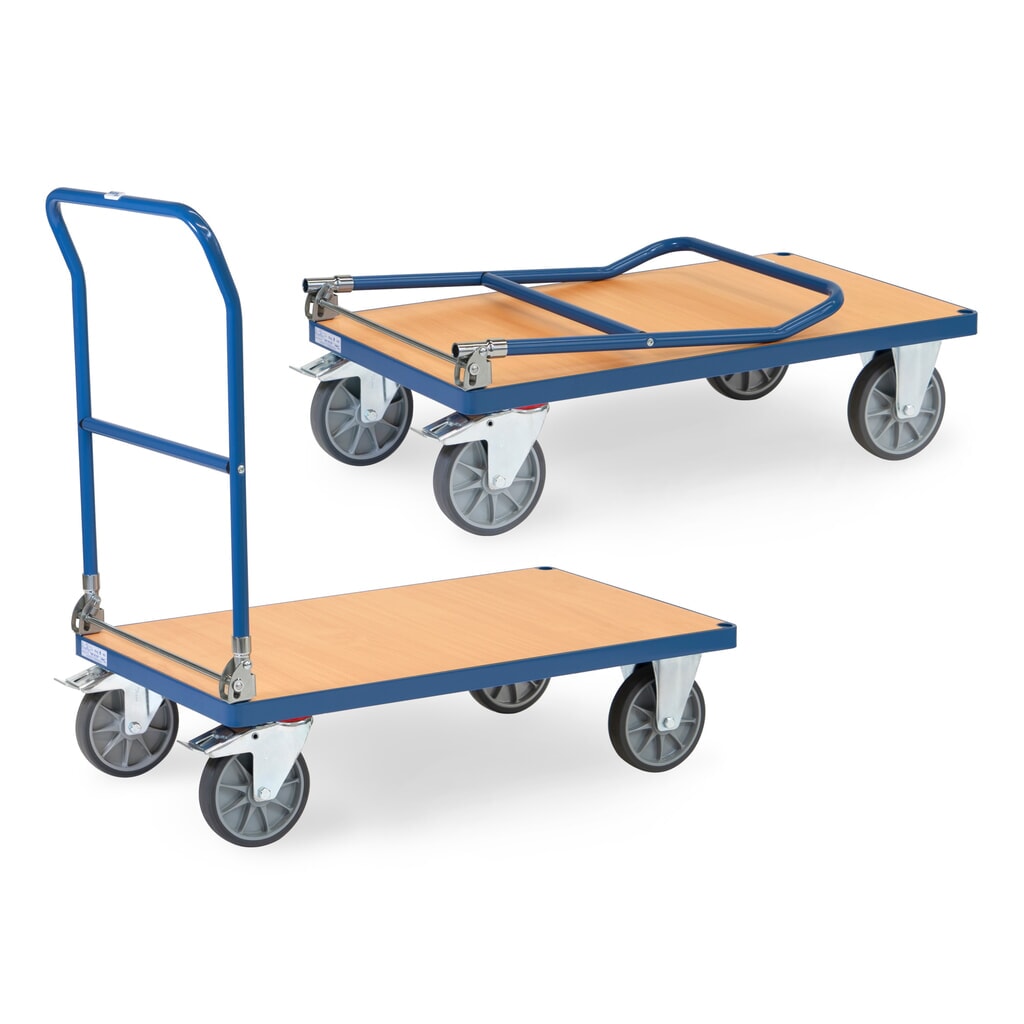 fetra® Plattformwagen, klappbar, TK 500 kg, Ladefläche BxT 1.000 x 600 mm Produktabbildung: fetra® Plattformwagen, klappbar, TK 500 kg, Ladefläche BxT 1.000 x 600 mm