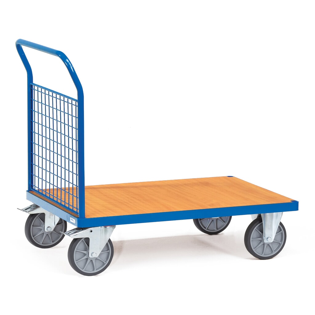 fetra® Plattformwagen mit Gitter-Stirnwand, Ladefläche BxT 500 x 850 mm Produktabbildung: fetra® Plattformwagen mit Gitter-Stirnwand, Ladefläche BxT 500 x 850 mm