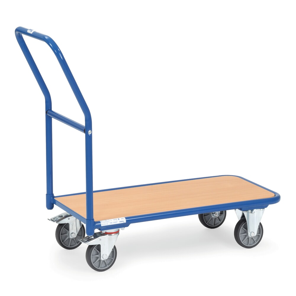 Produktabbildung: fetra® Plattformwagen mit Holzladefläche BxT 450 x 850 mm, TK 300 kg