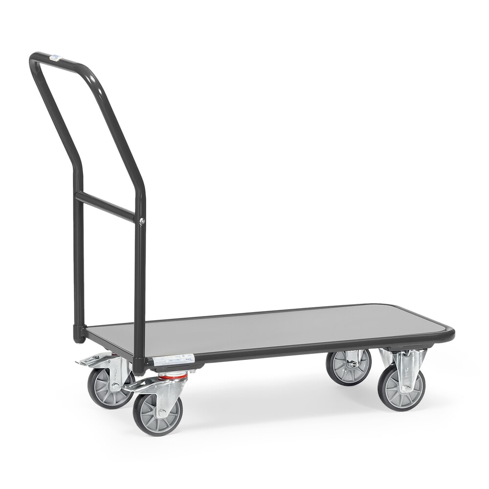 Produktabbildung: fetra® Plattformwagen mit Holzladefläche BxT 600 x 1.000 mm, TK 300 kg, anthrazitgrau