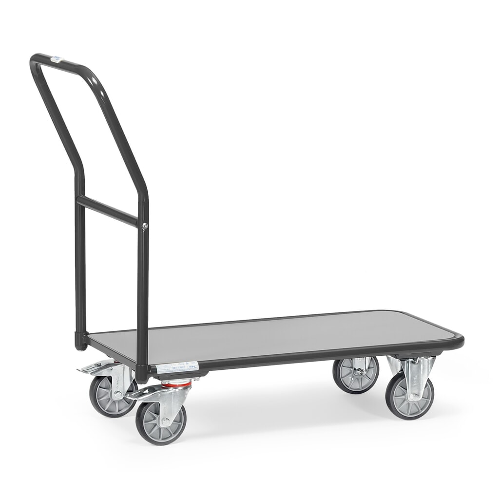 Produktabbildung: fetra® Plattformwagen mit Holzladefläche BxT 600 x 1.000 mm, TK 300 kg, anthrazitgrau