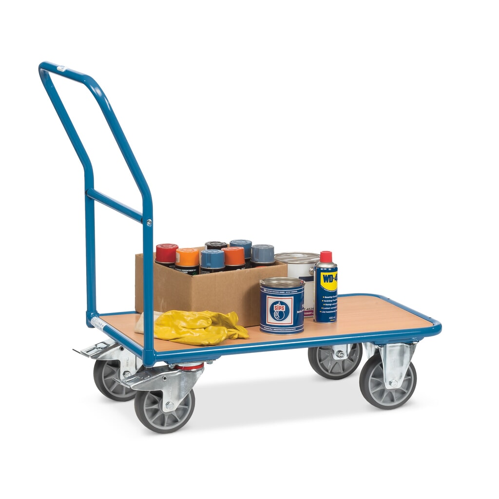 fetra® Plattformwagen mit Holzladefläche BxT 700 x 1.000 mm, TK 400 kg Produktabbildung Nr. 3: fetra® Plattformwagen mit Holzladefläche BxT 700 x 1.000 mm, TK 400 kg