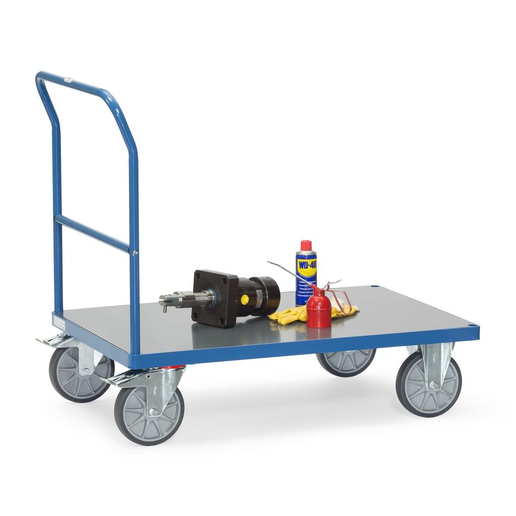 Produktabbildung Nr. 4: fetra® Plattformwagen mit Schiebebügel, witterungsfeste Ladefläche BxT 600 x 1.000 mm, brillantblau