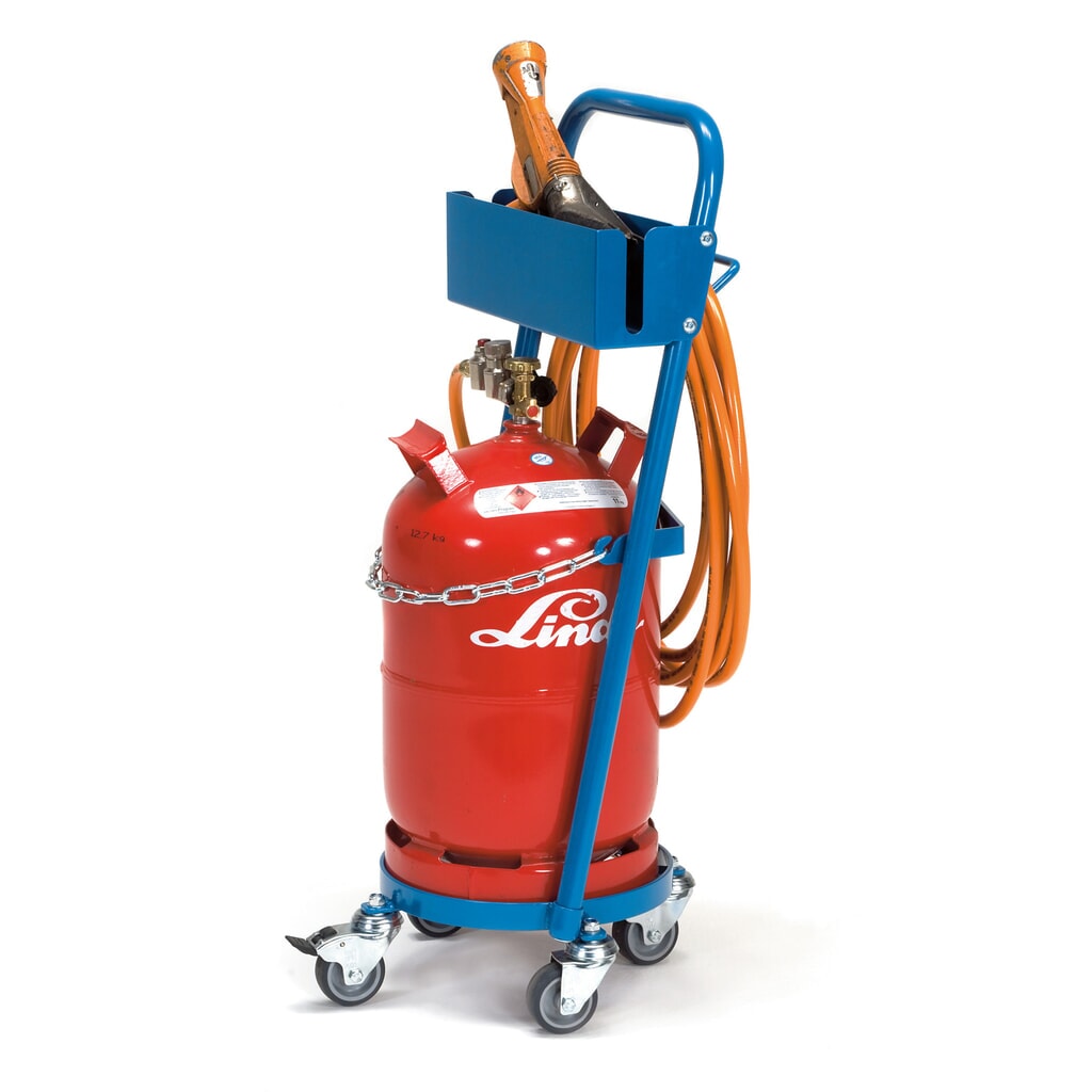 fetra® Propangasflaschen-Roller, für 1 Flasche à 11 kg, inkl. Haken + Halterung Produktabbildung Nr. 2: fetra® Propangasflaschen-Roller, für 1 Flasche à 11 kg, inkl. Haken + Halterung