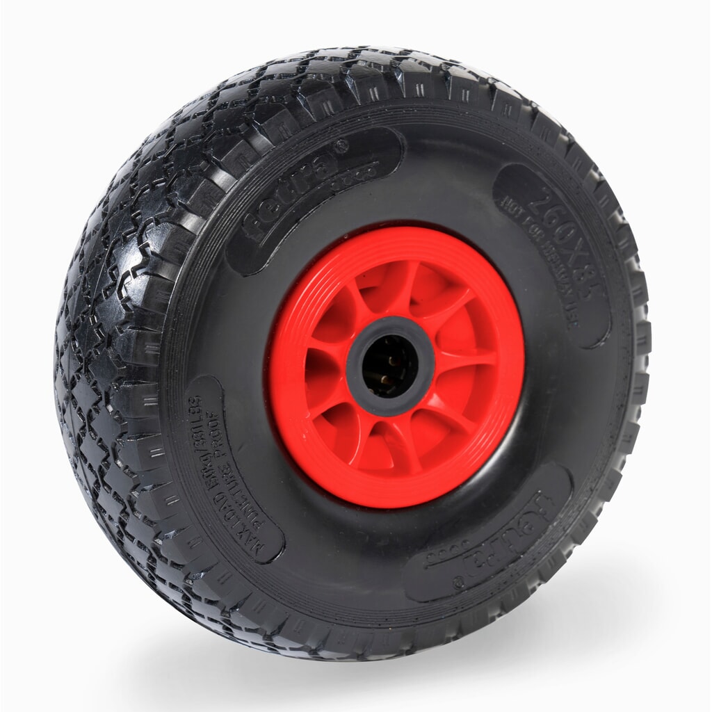 fetra® PU-geschäumtes Rad, ØxB 260 x 85 mm, TK 150 kg, Achsloch 25 mm, Kunsstoff-Felge Produktabbildung: fetra® PU-geschäumtes Rad, ØxB 260 x 85 mm, TK 150 kg, Achsloch 25 mm, Kunsstoff-Felge