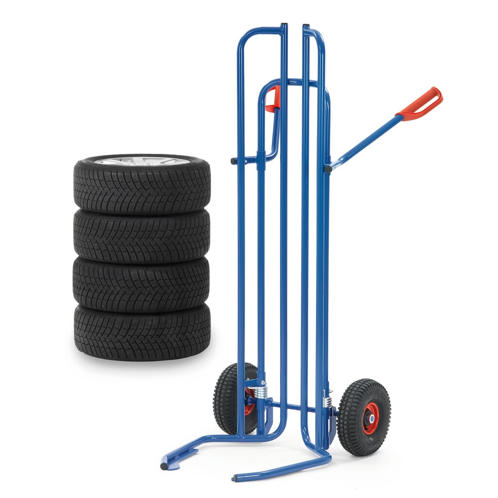 Produktabbildung Nr. 8: fetra® Reifenkarre aus Stahl, Tragkraft 200 kg, für 8 Reifen, Vollgummi-Bereifung