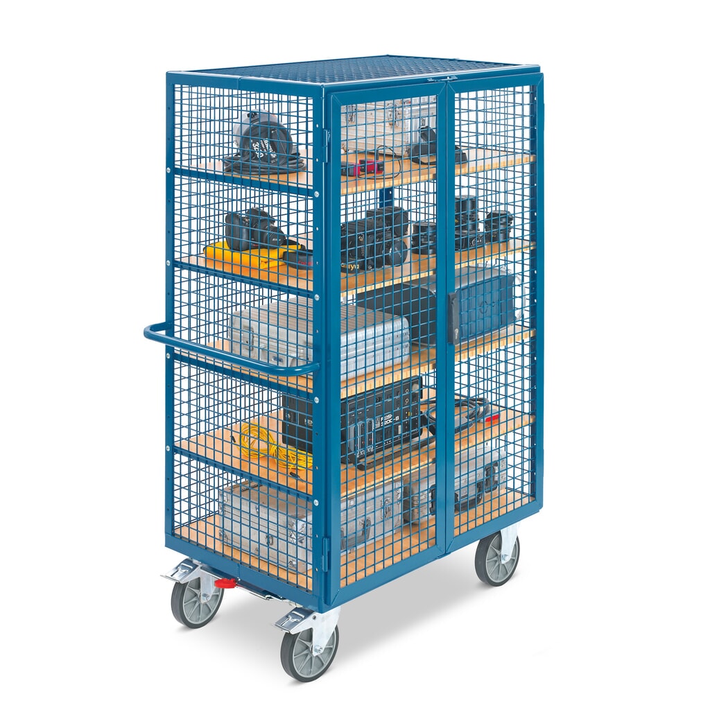 Produktabbildung Nr. 4: fetra® Schrankwagen, TK 750 kg, Gitterwände, mit Doppelflügeltür, 5 Etagen à 1.000 x 680 mm