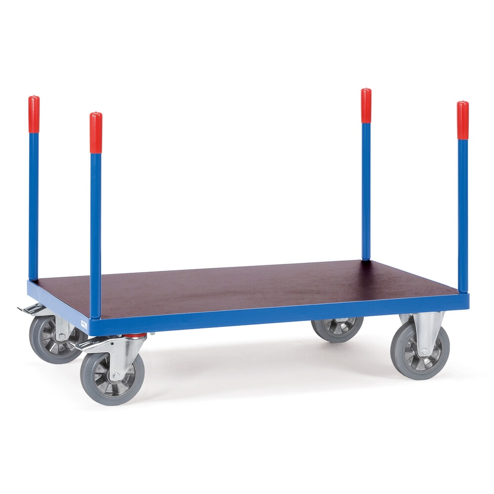 Produktabbildung: fetra® Schwerlast-Plattformwagen, mit Rungen, Ladefläche 700 x 1.000 mm