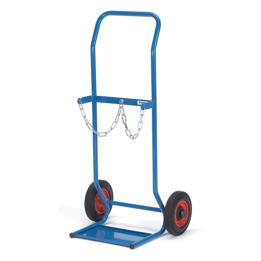 Produktabbildung: fetra® Stahlflaschen-Karre, für 2 Stahlflaschen à 10 Liter, Vollgummi-Bereifung