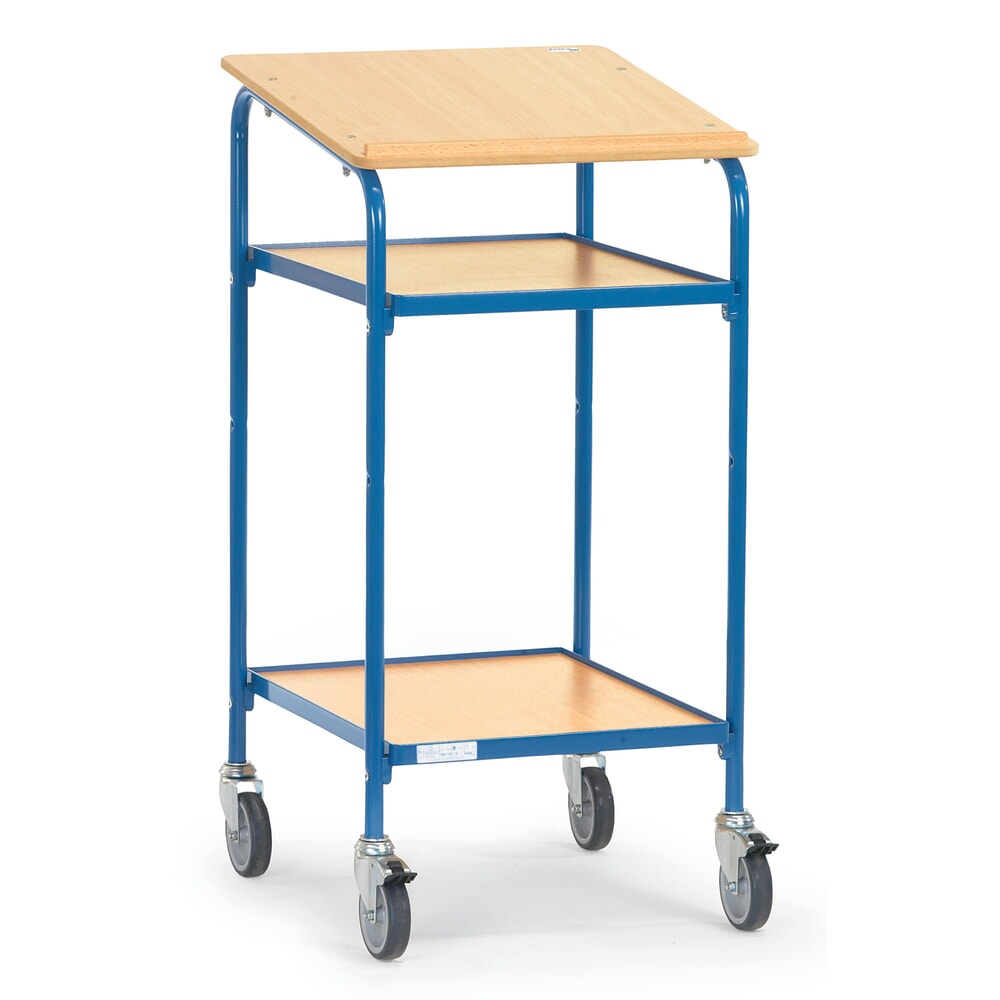 Produktabbildung Nr. 1: fetra® Rollpult Premium, offen, 2 Ablageböden