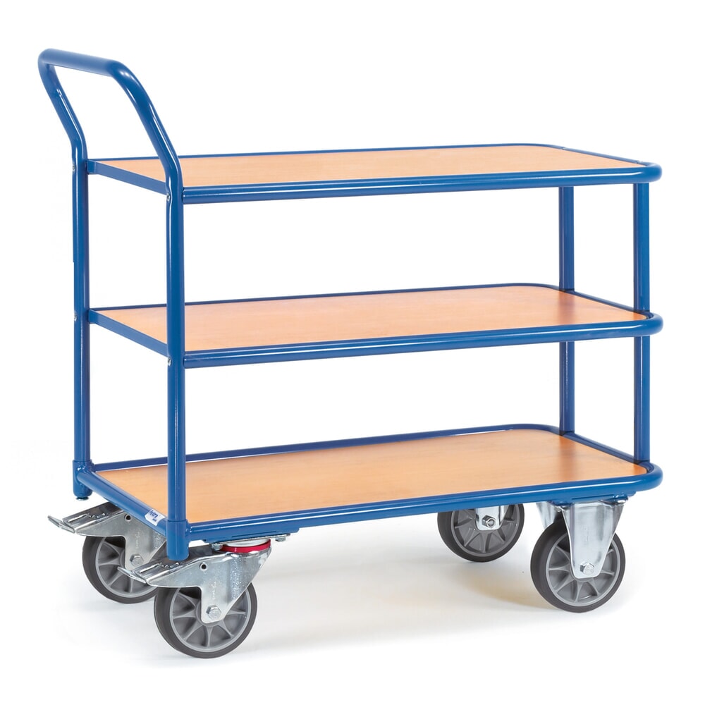 Produktabbildung: fetra® Tischwagen, TK 400 kg, 3 Etagen à 1.000 x 700 mm