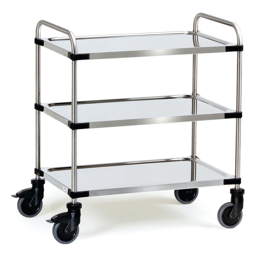 Produktabbildung: fetra® Tischwagen Edelstahl, HxBxT 950 x 570 x 1.070 mm, TK 150 kg