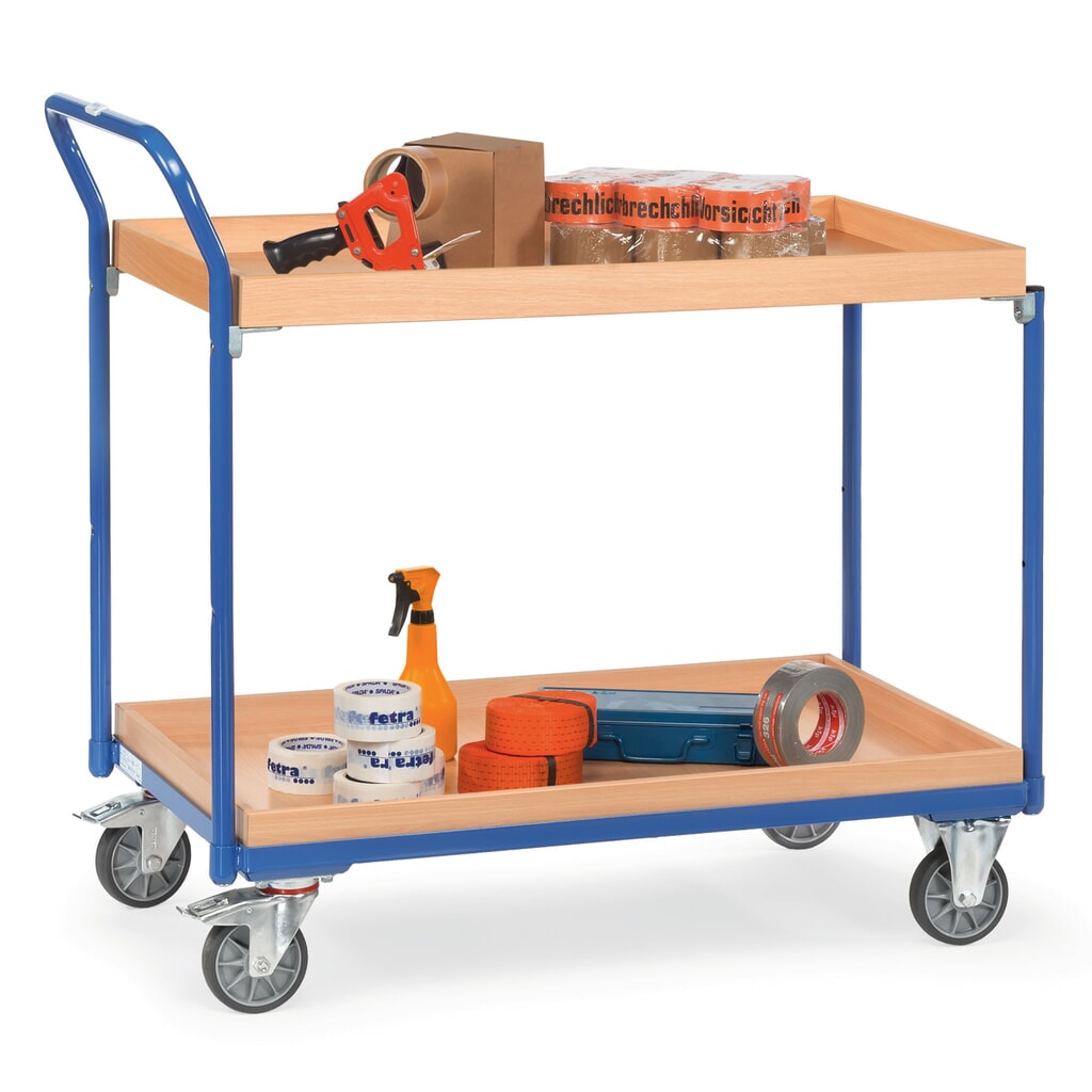 fetra® Tischwagen mit 2 Holzkästen à 1.000 x 600 mm, Höhe 1.030 mm Produktabbildung Nr. 2: fetra® Tischwagen mit 2 Holzkästen à 1.000 x 600 mm, Höhe 1.030 mm