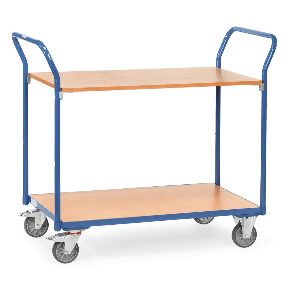 Produktabbildung: fetra® Tischwagen, Tragkraft 300 kg, 2 Etagen à 850 x 500 mm