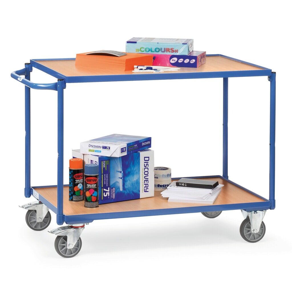 Produktabbildung Nr. 3: fetra® Tischwagen, TK 300 kg, 2 Etagen à 1.200 x 800 mm, waagerechter Schiebebügel
