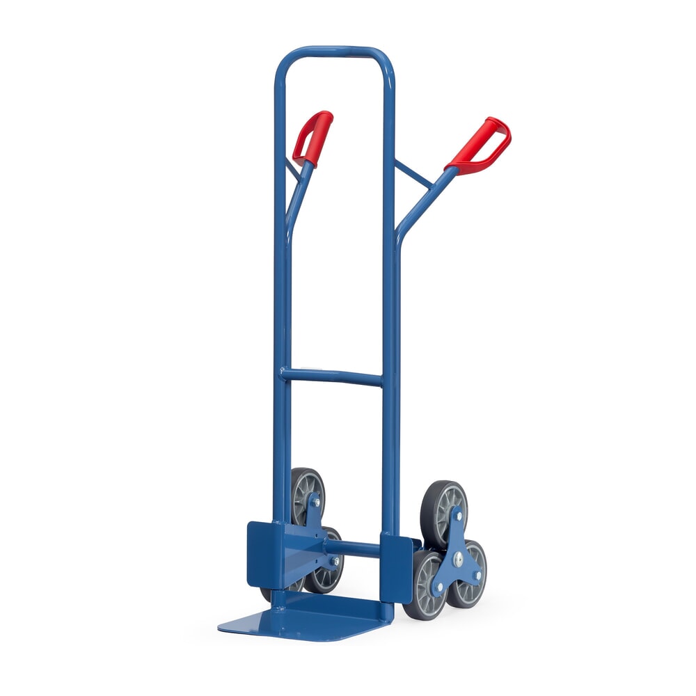 Produktabbildung: fetra® Treppenkarre, 3-armiger Radstern, Tragkraft 200 kg, Schaufel BxT 320 x 250 mm, Stahl