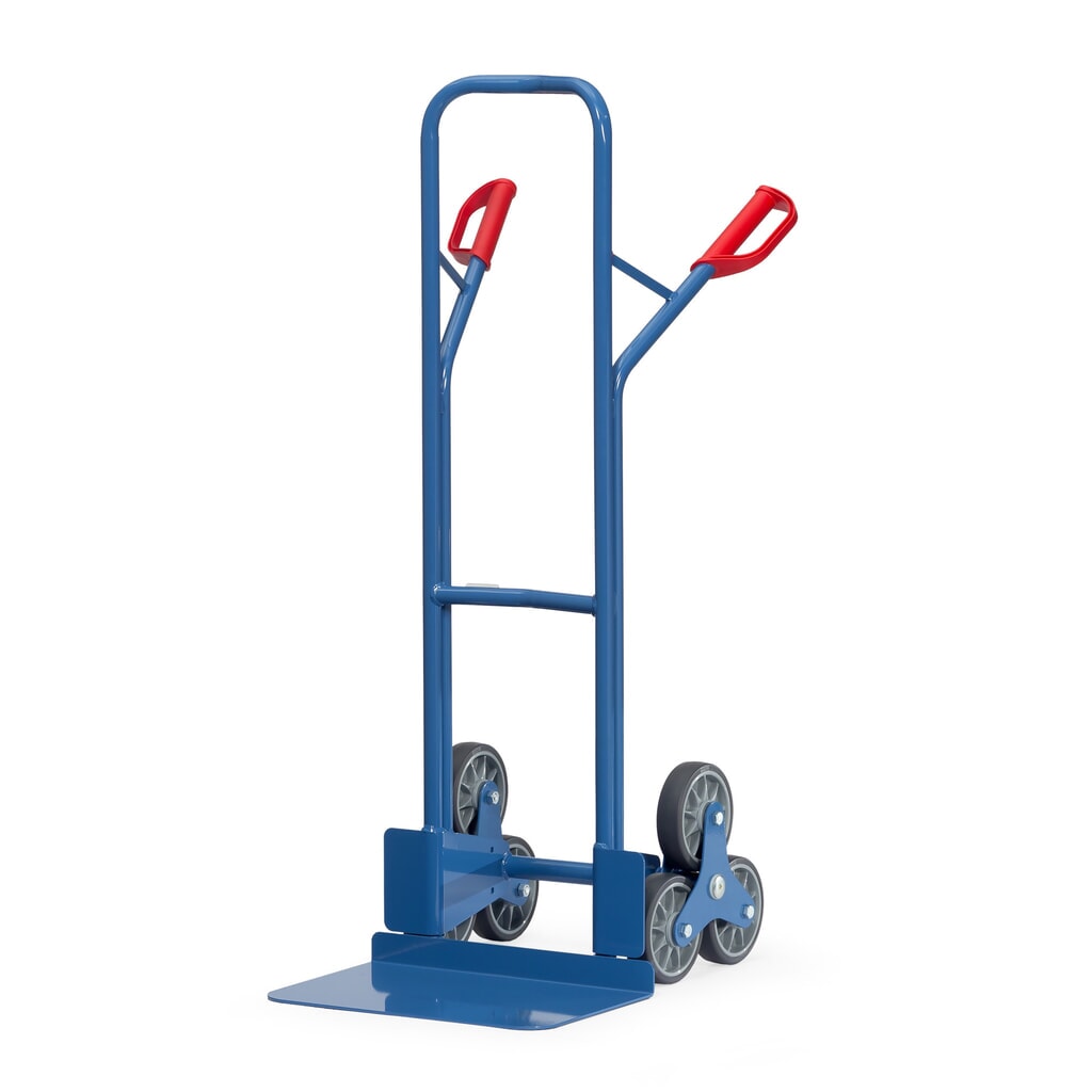 fetra® Treppenkarre, 3-armiger Radstern, Tragkraft 200 kg, Schaufel BxT 480 x 300 mm, Stahl Produktabbildung: fetra® Treppenkarre, 3-armiger Radstern, Tragkraft 200 kg, Schaufel BxT 480 x 300 mm, Stahl