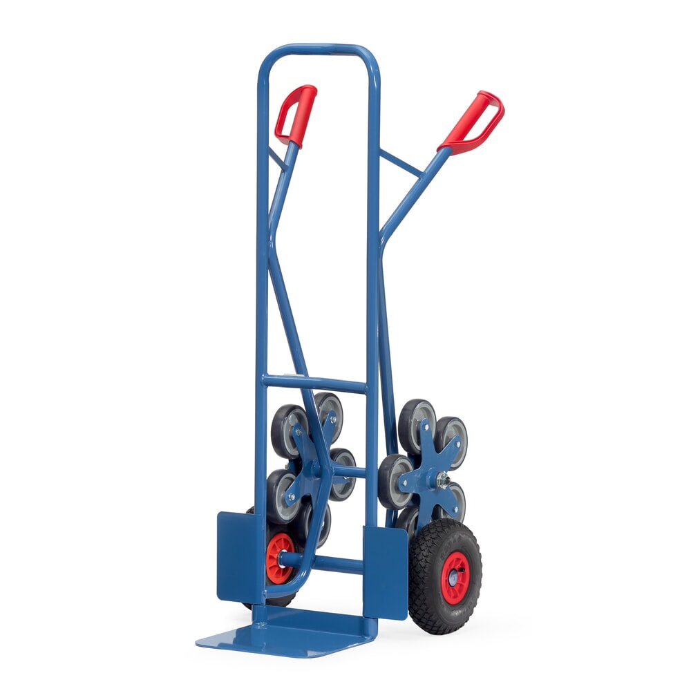 Produktabbildung: fetra® Treppenkarre, 5-armiger Radstern, Tragkraft 200 kg, Schaufel BxT 320 x 250 mm, Stahl