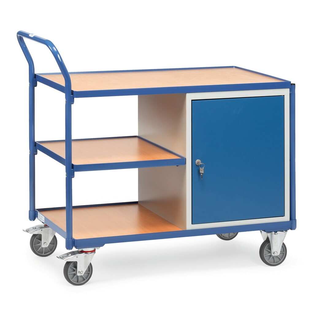 Produktabbildung: fetra® Werkstattwagen, Schrank, 3 Ablagen, TK 300 kg