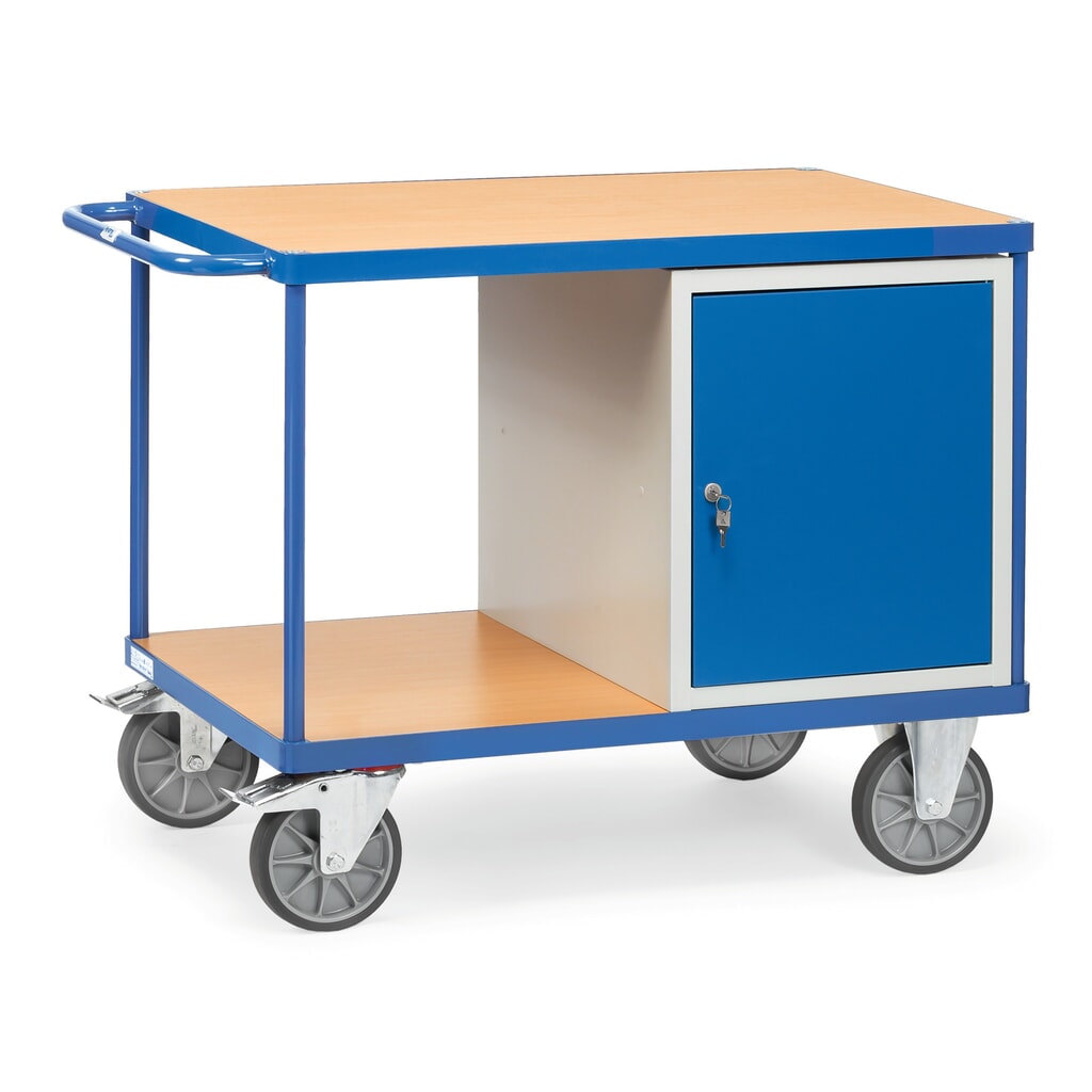 Produktabbildung: fetra® Werkstattwagen, 1 Schrank, 2 Etagen, HxBxT 900 x 709 x 1.400 mm