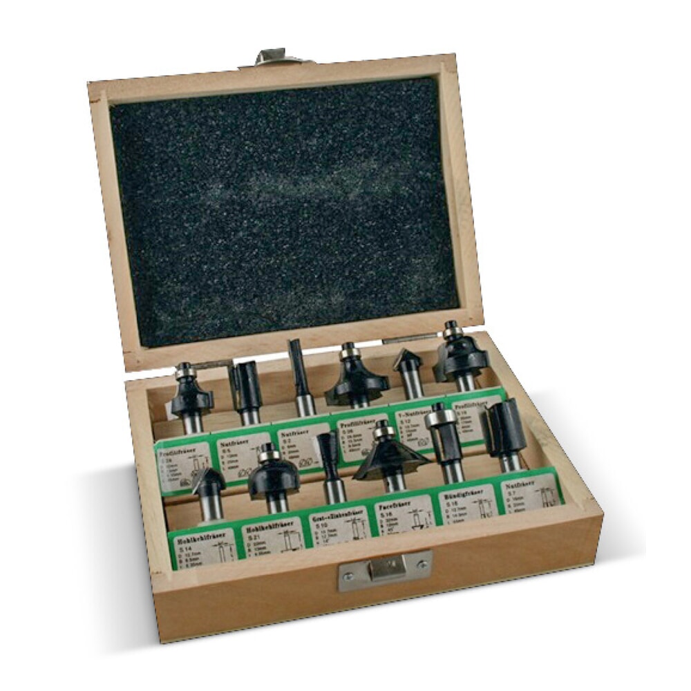 Produktabbildung: Fräsersatz 973CT12A05 Hartmetall Schaft-D. 8 mm 12-teilig