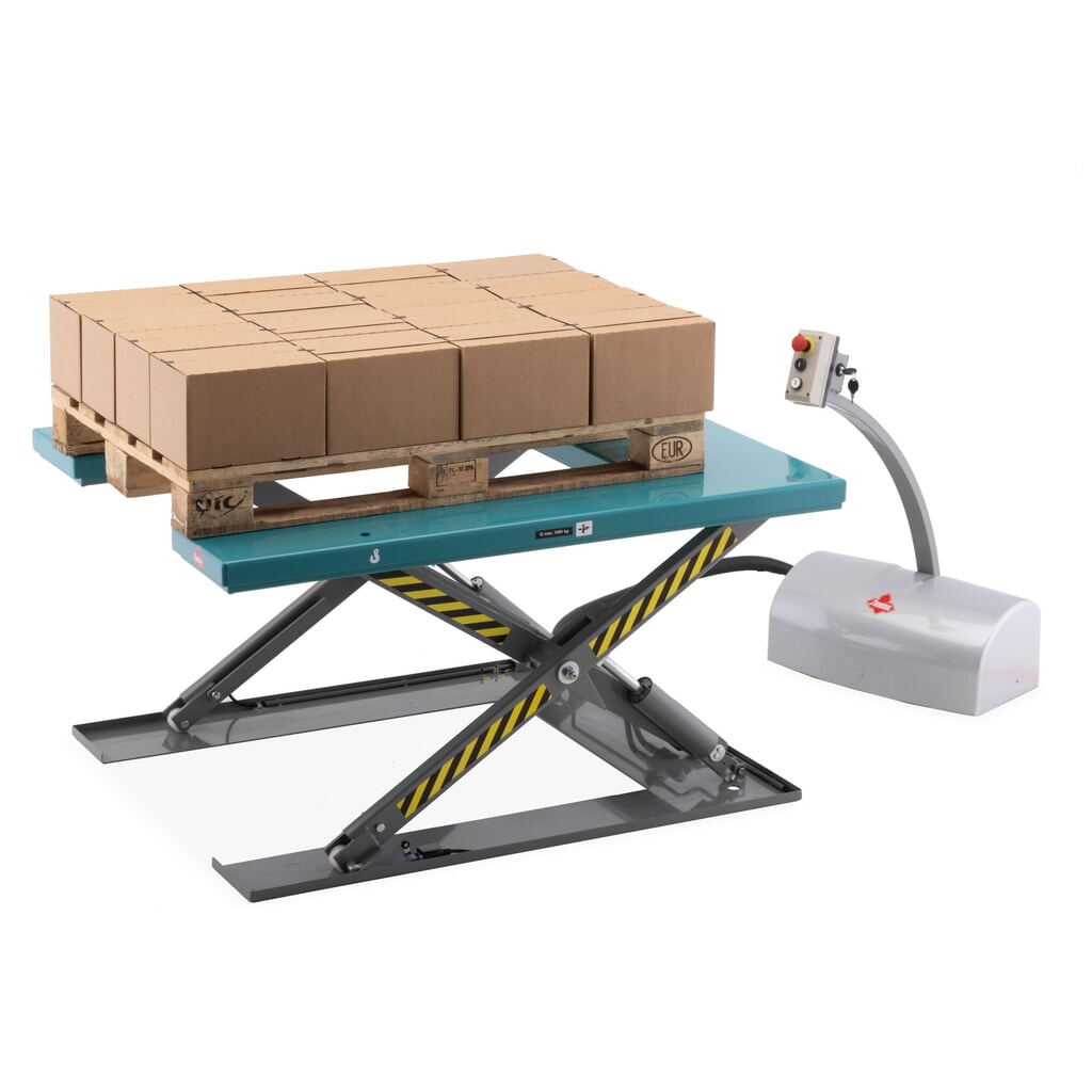 Flach-Scheren-Hubtisch Ameise® SLT 1.0, U-Form, elektrisch Produktabbildung Nr. 3: Flach-Scheren-Hubtisch Ameise® SLT 1.0, U-Form, elektrisch
