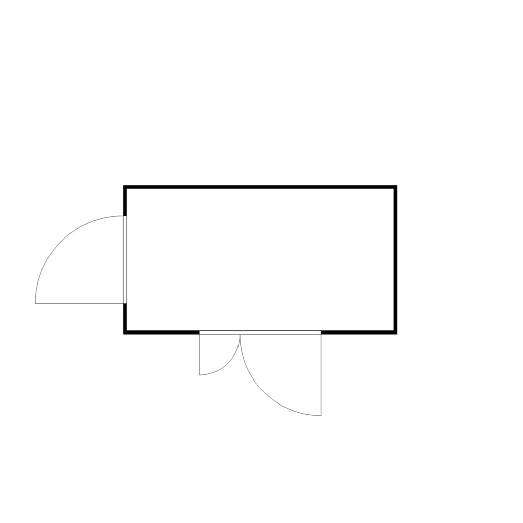 Produktabbildung Nr. 2: FLADAFI® Materialcontainer, isoliert, 8 m², mit Holzfussboden, HxBxT 2.405 x 4.050 x 2170 mm, Doppelflügeltür (asymmetrische Teilung), mittig in Breitseite, Zusatztür