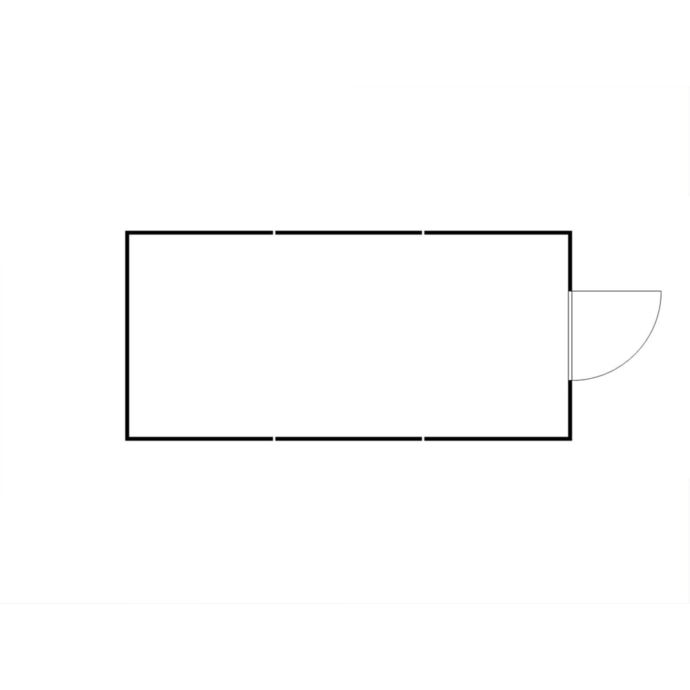 Produktabbildung Nr. 2: FLADAFI® Materialcontainer-Kombination, isoliert, 18 m², mit Holzfussboden, HxBxT 2.405 x 3.050 x 6.520 mm, Einzelflügeltür, mittig in Stirnseite