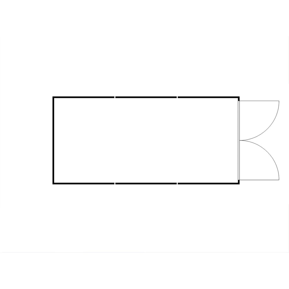 Produktabbildung Nr. 2: FLADAFI® Materialcontainer-Kombination, isoliert, 18 m², mit Holzfussboden, HxBxT 2.405 x 3.050 x 6.520 mm, Doppelflügeltür, mittig in Stirnseite