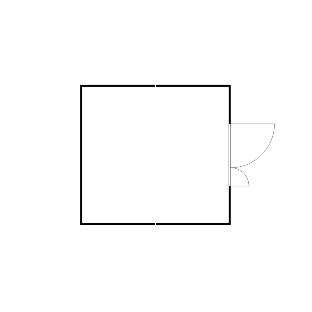 Produktabbildung Nr. 2: FLADAFI® Materialcontainer-Kombination, isoliert, 16 m², mit Holzfussboden, HxBxT 2.405 x 4.050 x 4.340 mm, Doppelflügeltür (asymmetrische Teilung), mittig in Stirnseite