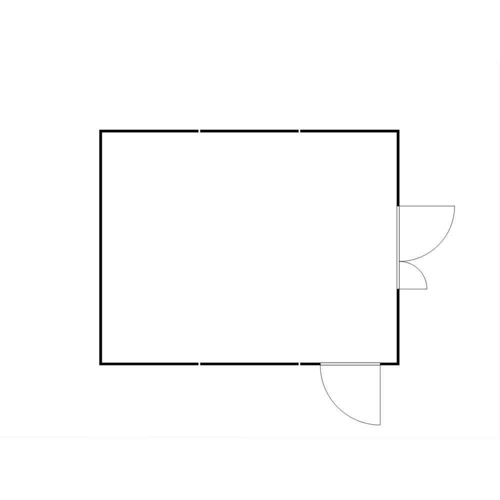 Produktabbildung Nr. 2: FLADAFI® Materialcontainer-Kombination, isoliert, 30 m², mit Holzfussboden, HxBxT 2.405 x 5.080 x 6.520 mm, Doppelflügeltür (asymmetrische Teilung), mittig in Stirnseite, Zusatztür