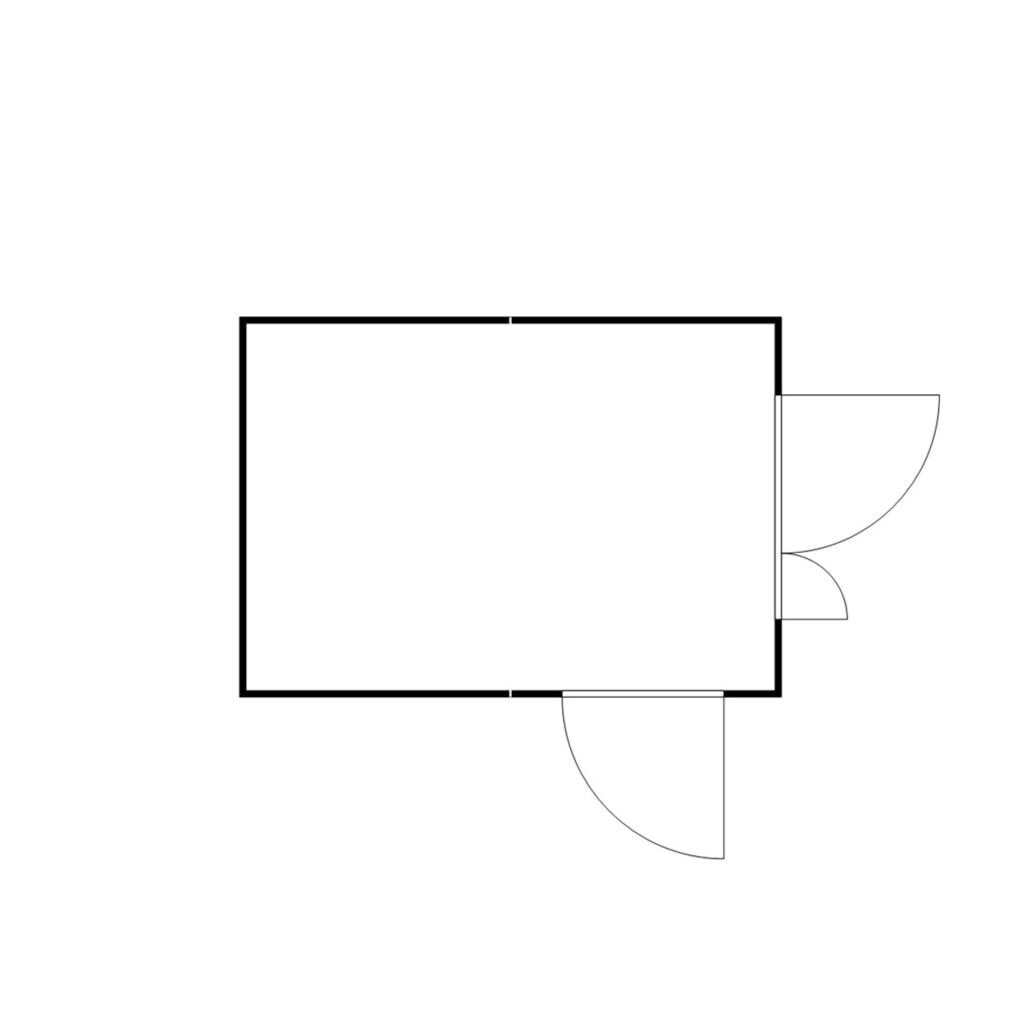 Produktabbildung Nr. 2: FLADAFI® Materialcontainer-Kombination, zerlegt, 12 m², ohne Boden, HxBxT 2.115 x 3.050 x 4.340 mm, Doppelflügeltür (asymmetrische Teilung), mittig Stirnseite, Zusatztür