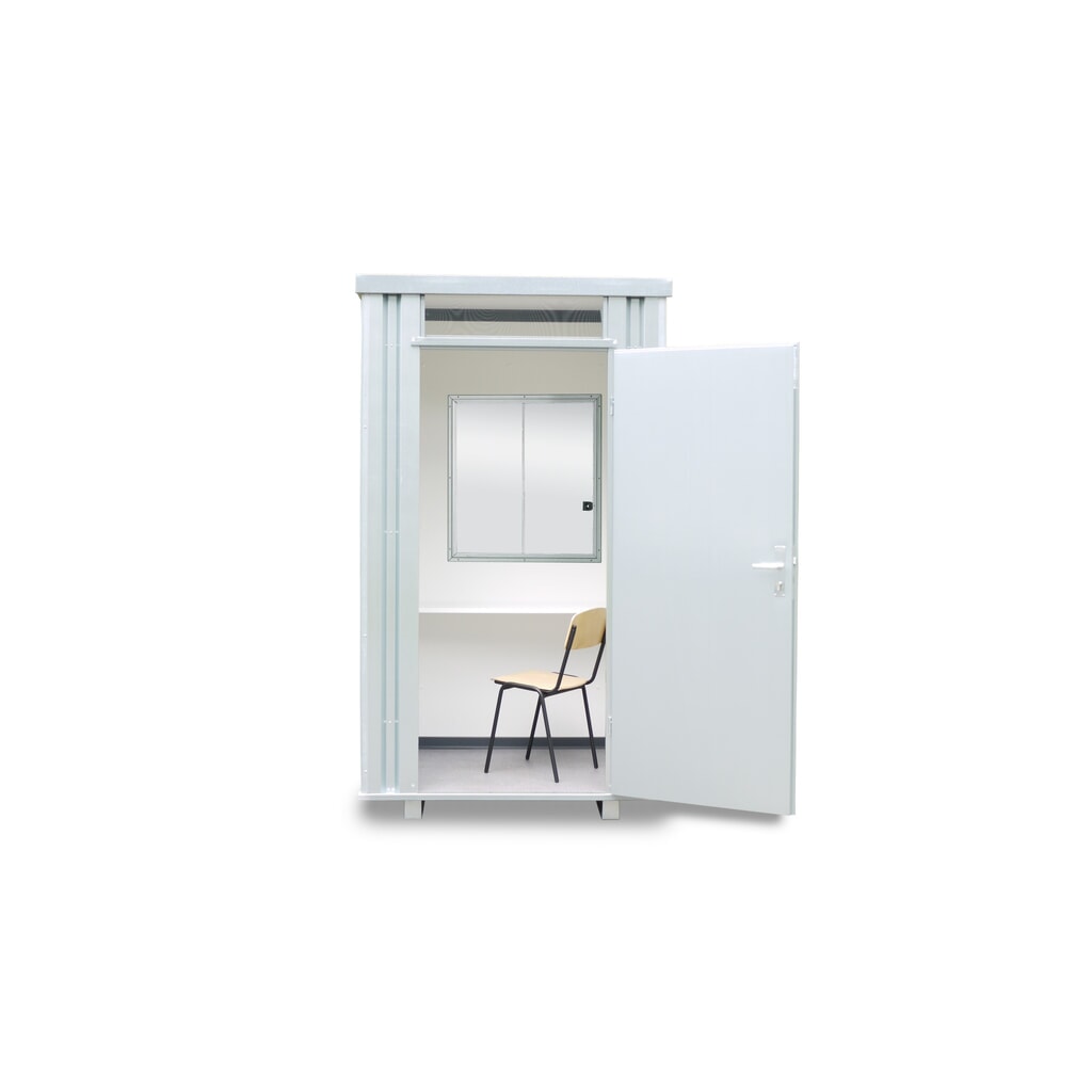 FLADAFI® Mehrzweckbox, verzinkt, montiert, mit Einrichtung, Einflügeltür, mittig in Breitseite Produktabbildung: FLADAFI® Mehrzweckbox, verzinkt, montiert, mit Einrichtung, Einflügeltür, mittig in Breitseite