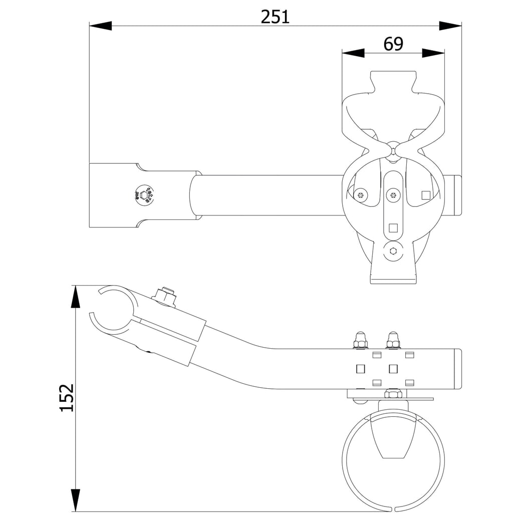 Flaschenhalterung für fetra® Wagen, Ø 65 - 110 mm Produktabbildung Nr. 3: Flaschenhalterung für fetra® Wagen, Ø 65 - 110 mm