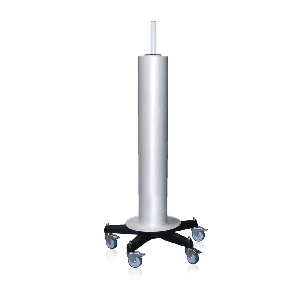 Folienspender für perforierte Deckblattfolien bis 1.600 mm Breite, max. Rollengewicht 50 kg Produktabbildung: Folienspender für perforierte Deckblattfolien bis 1.600 mm Breite, max. Rollengewicht 50 kg