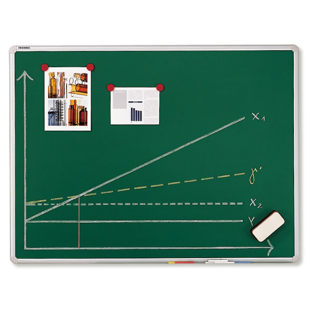 FRANKEN Kreidetafel, magnethaftend, HxB 600 x 900 mm Produktabbildung: FRANKEN Kreidetafel, magnethaftend, HxB 600 x 900 mm