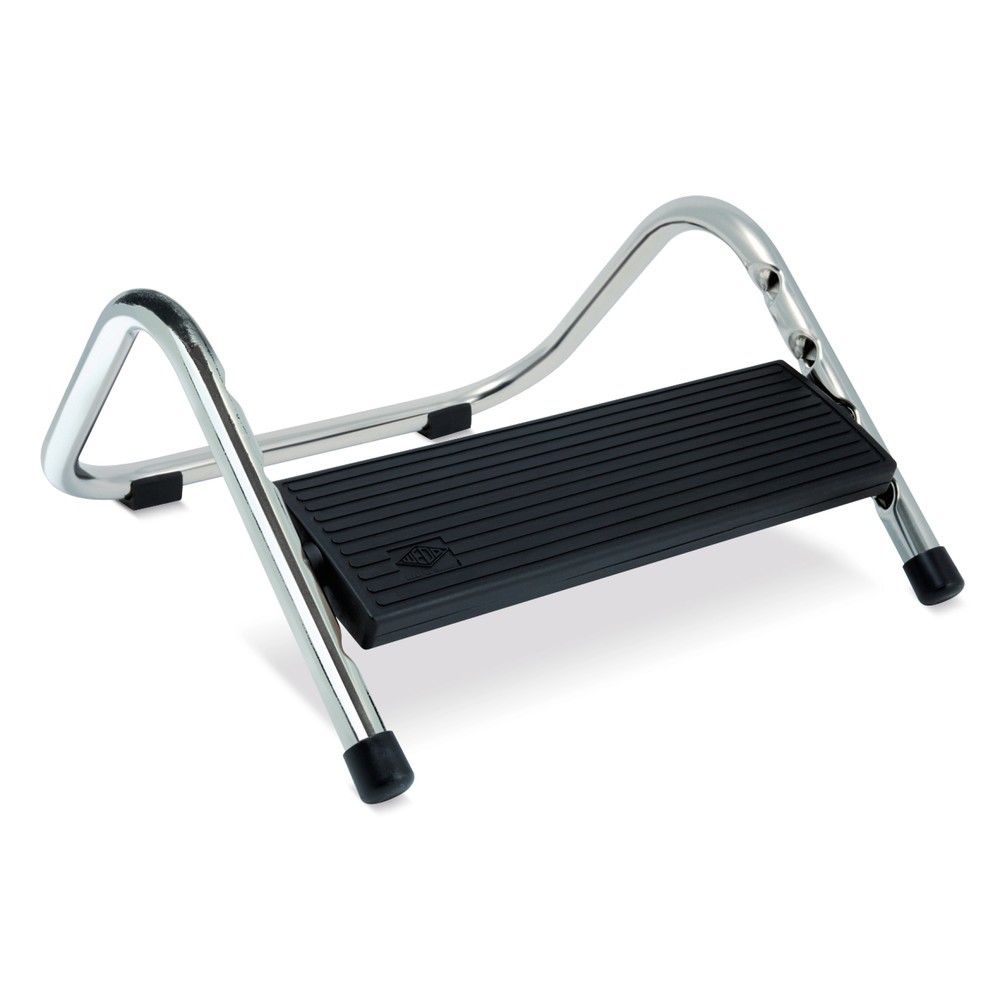 Produktabbildung: WEDO® Fussstütze Trittboy, Trittplatte schwarz, Gestell vernickelt