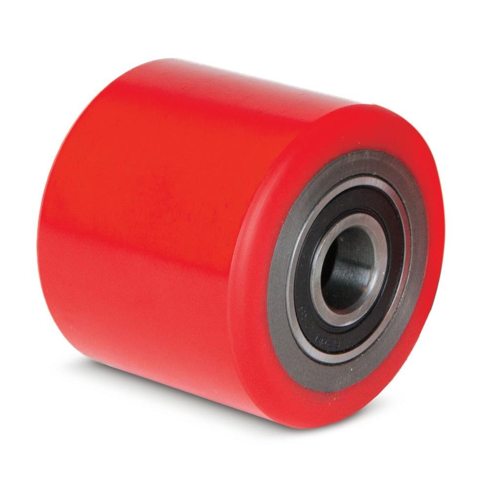 Produktabbildung: Gabelrolle für Handhubwagen Ameise® Typ ACY20/25, BF3, BF, Delta, Tandem, PU, Ø x Breite 80 x 70 mm, rot