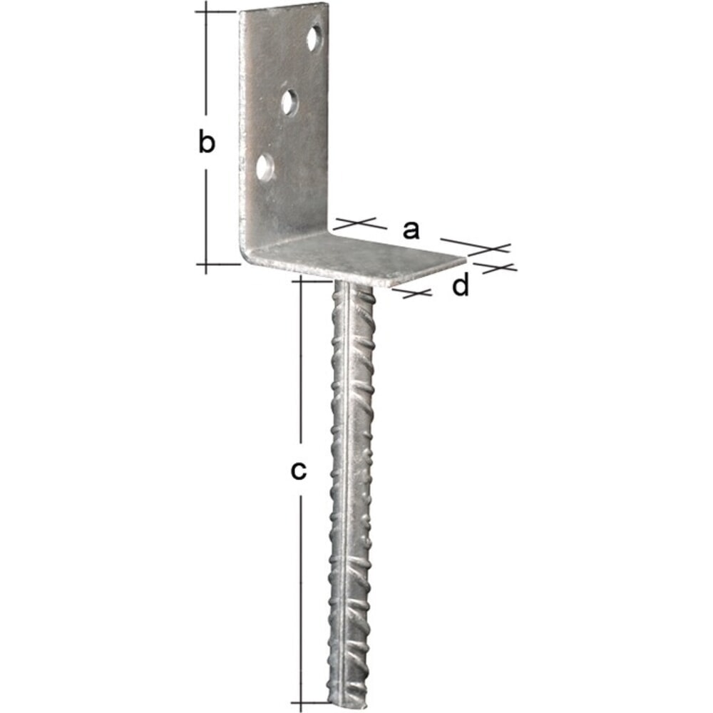 Produktabbildung: GAH L-Pfostenträger ETA-10/0210, feuerverzinkt, 80x100x200x60mm