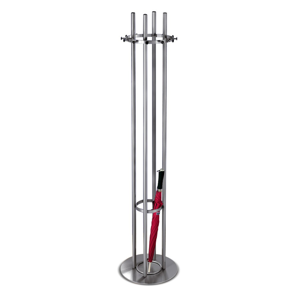 Produktabbildung: Garderobenständer aus Edelstahl, Höhe 1.700 mm