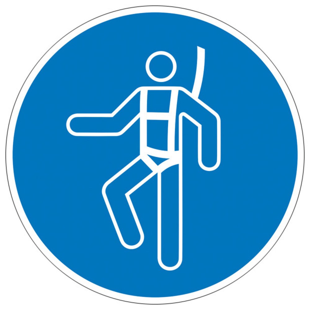 Produktabbildung: SafetyMarking® Auffanggurt anlegen, Ø 100 mm, Folie
