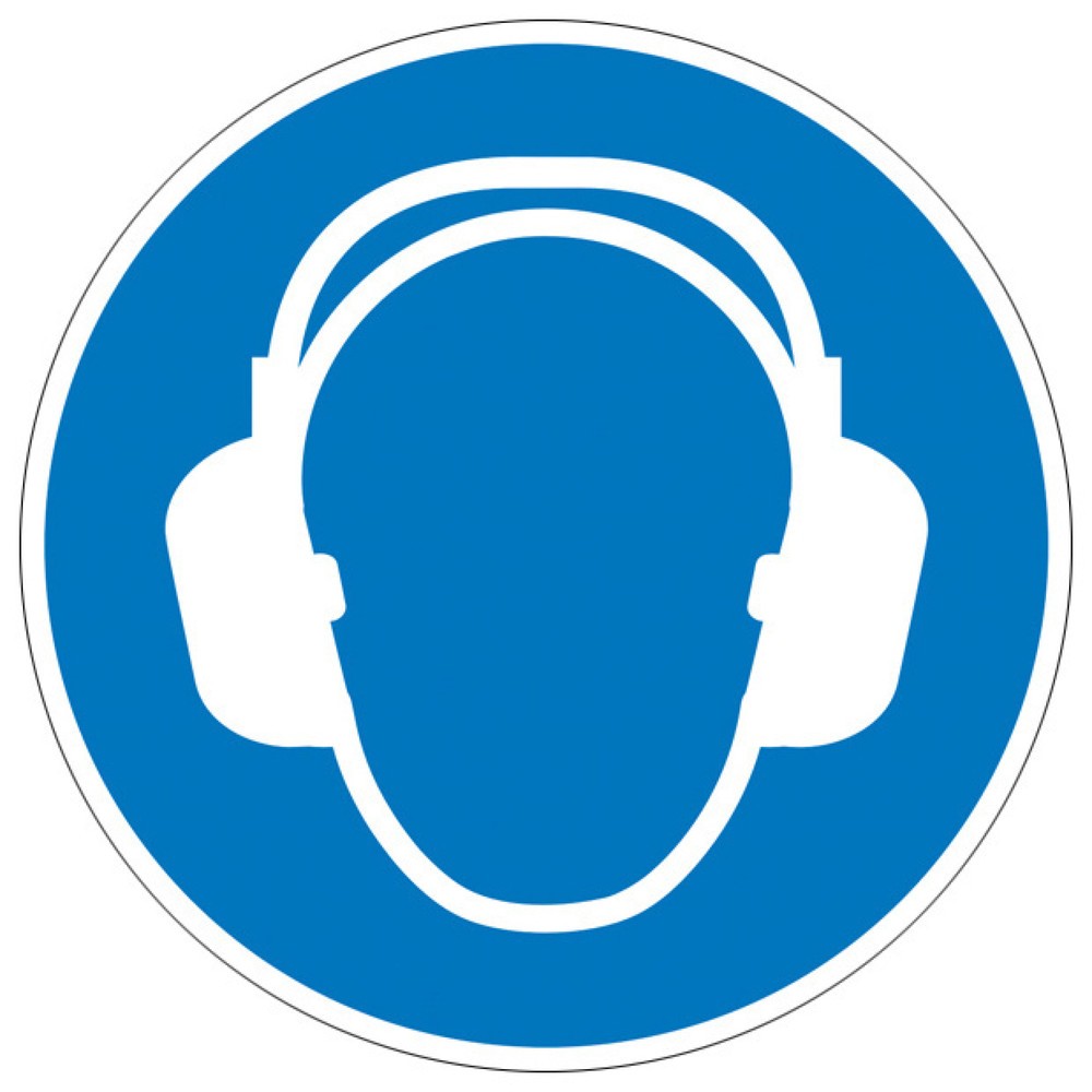 Produktabbildung: SafetyMarking® Gehörschutz benutzen, Ø 100 mm, Folie