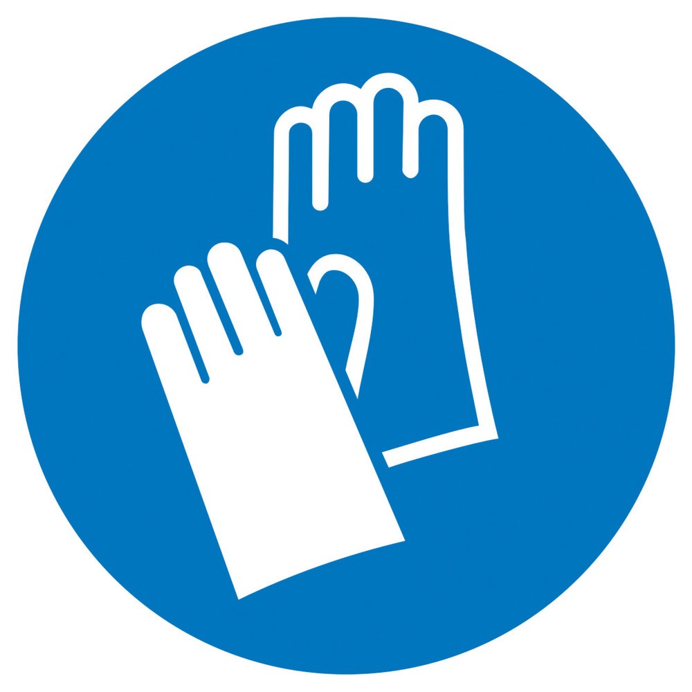 Produktabbildung: SafetyMarking® Handschutz benutzen, Ø 100 mm, Folie