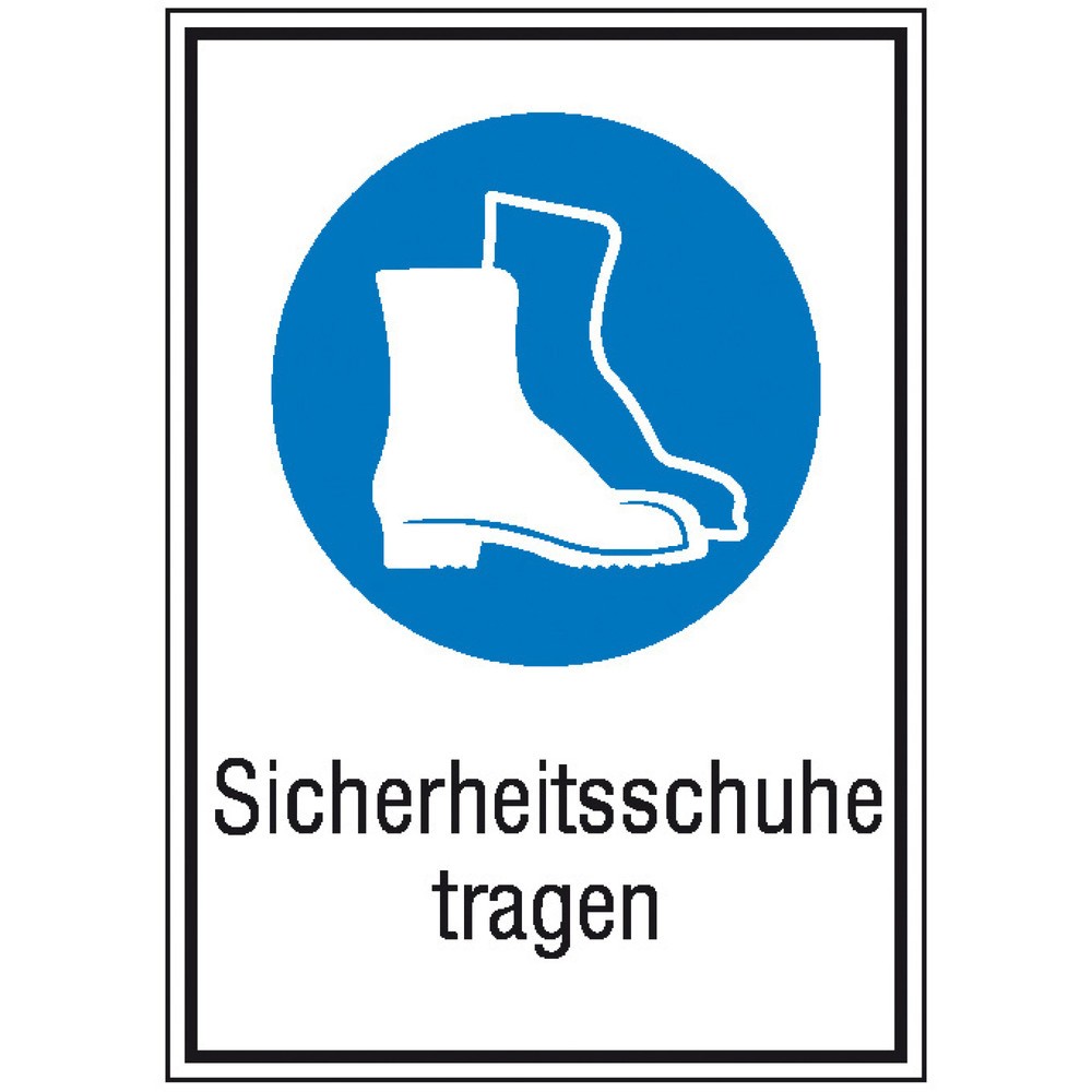 Produktabbildung: SafetyMarking® "Sicherheitsschuhe tragen", HxB 185 x 131 mm, Folie