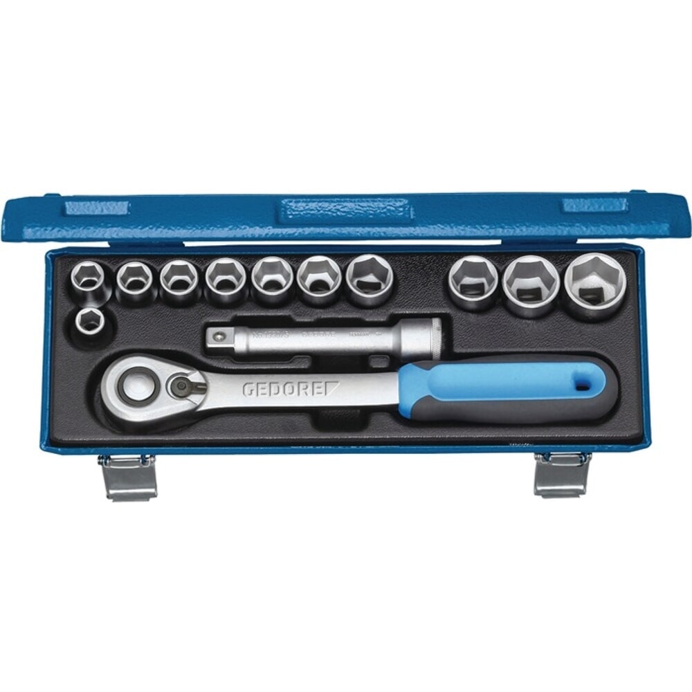 Produktabbildung: GEDORE Steckschlüsselsatz 19 KMU-20 13-tlg.1/2 Zoll SW 10-24mm Z.60 6KT
