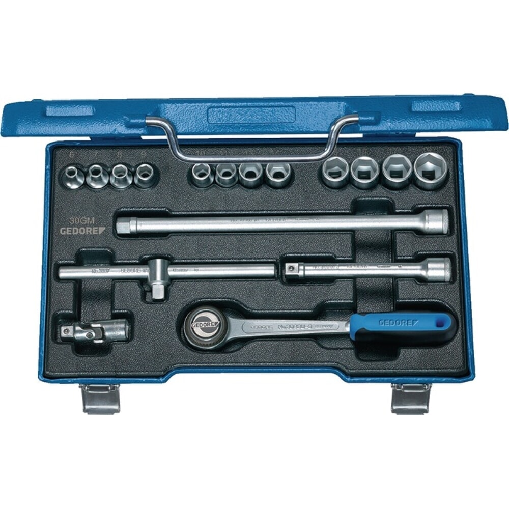 Produktabbildung: GEDORE Steckschlüsselsatz 30 GMU-3 17-tlg.3/8 Zoll SW 6-19mm Z.72 6KT