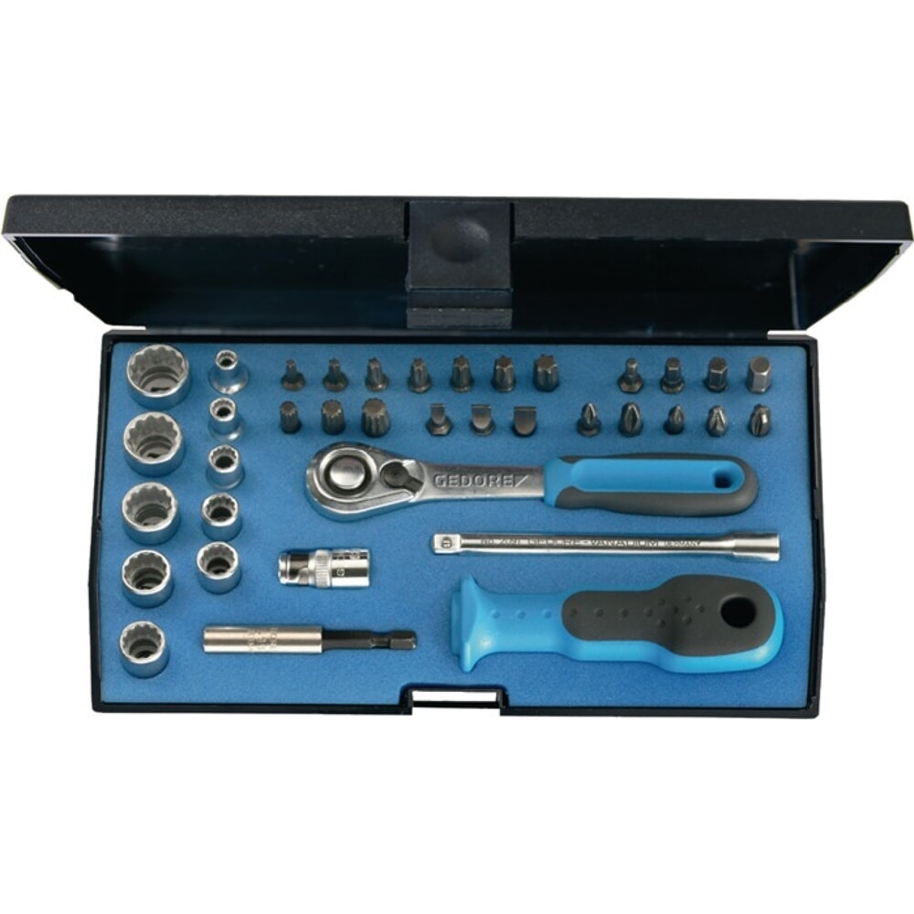 Produktabbildung: GEDORE Steckschlüsselsatz D 20 KMU-20 37-tlg.1/4 Zoll SW 4-13mm Z.40 12KT