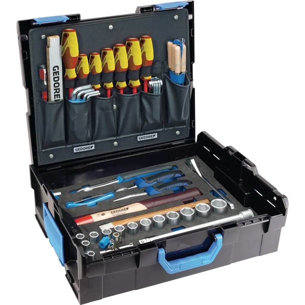 GEDORE Werkzeugsortiment 1100-01 58-tlg.allgemeines Handwerk L-Boxx Produktabbildung: GEDORE Werkzeugsortiment 1100-01 58-tlg.allgemeines Handwerk L-Boxx