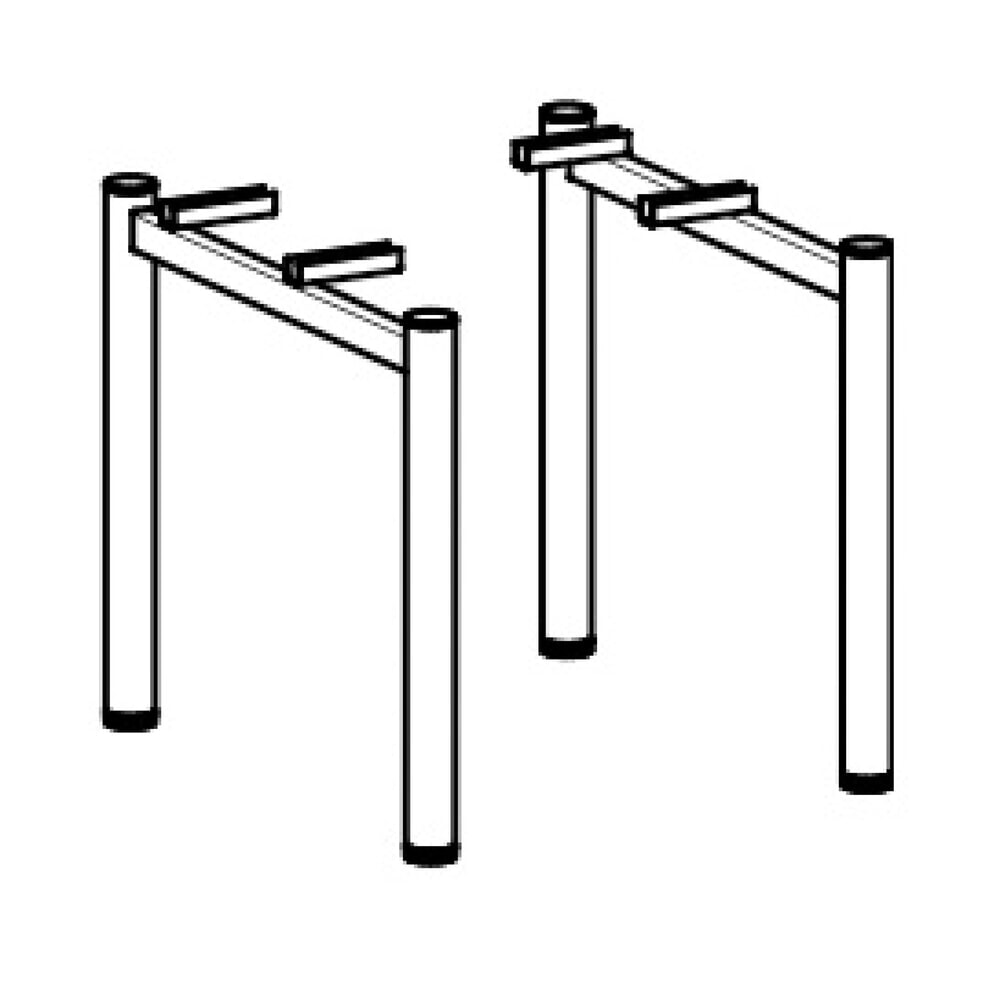 Produktabbildung Nr. 6: Geramöbel Manuell höhenverstellbarer Schreibtisch Profi, 4-Fuss-Gestell, PC-Form-Tischplatte rechts, BxT 1800 x 1000 mm, lichtgrau